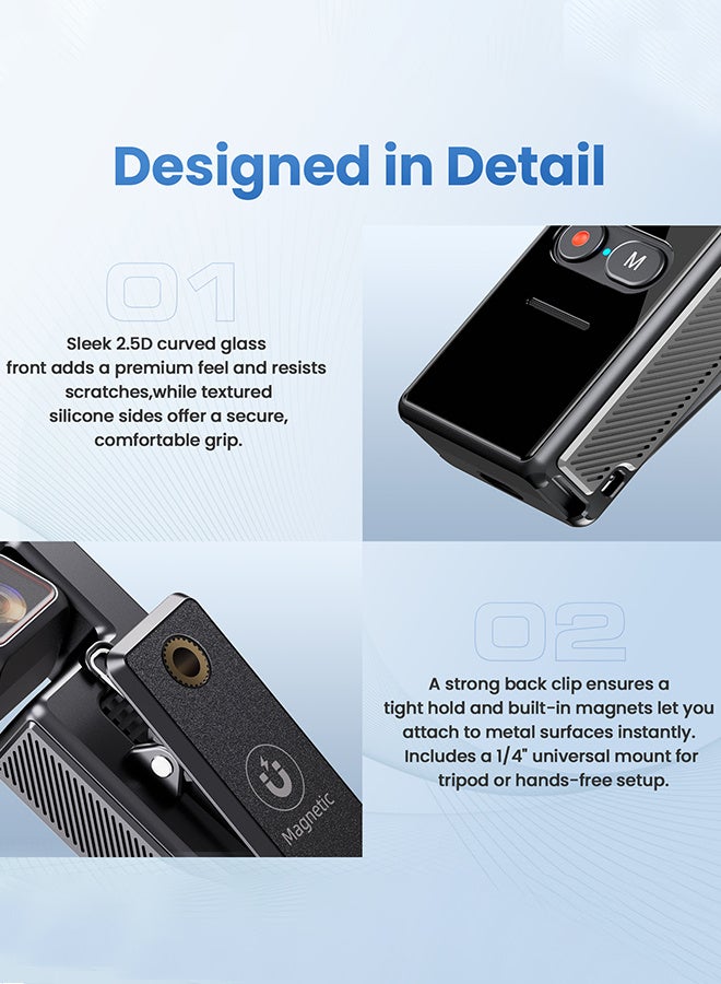 4K Pocket Vlogging Camera With 1.6-Inch CMOS & 4K/120fps Video 6-Axis Stabilization , IP65 Waterproof, 3000mah Battery, Rotatable Touchscreen Small Video Camera For Photography Youtube - Image 3