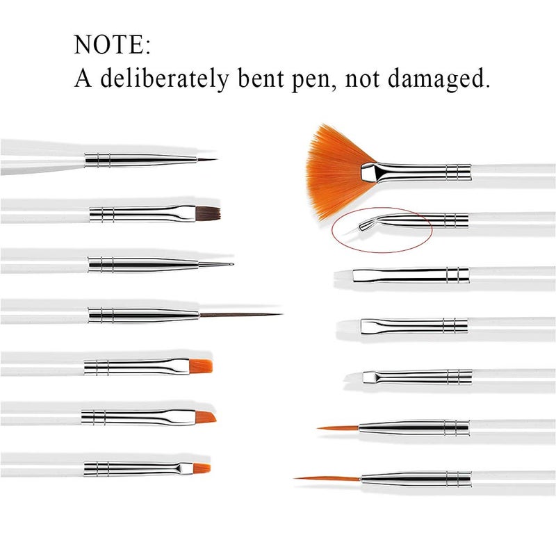 AUOCATTAIL Nail Art Brushes Set 20 pcs Multifunctional Nail Polish Brushes for Nail Art Design Gel Nail Dotting Tool for Nail Extension Manicure for Home Salon Gifts - Image 3