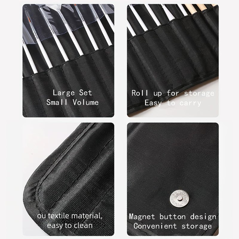 AUOCATTAIL Nail Art Brushes Set 20 pcs Multifunctional Nail Polish Brushes for Nail Art Design Gel Nail Dotting Tool for Nail Extension Manicure for Home Salon Gifts - Image 5