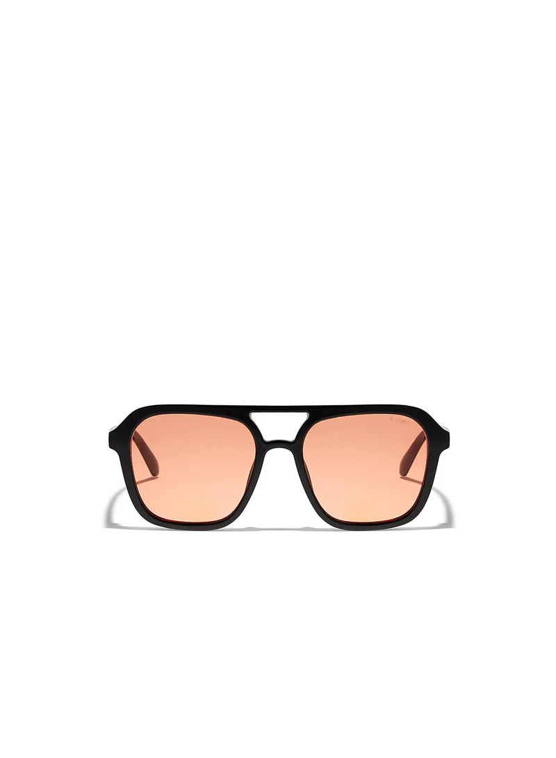 Blackout Mikan,Unisex Sunglasses, Aviator Sunglasses, UV Protection: UV400 (Black,Orange)