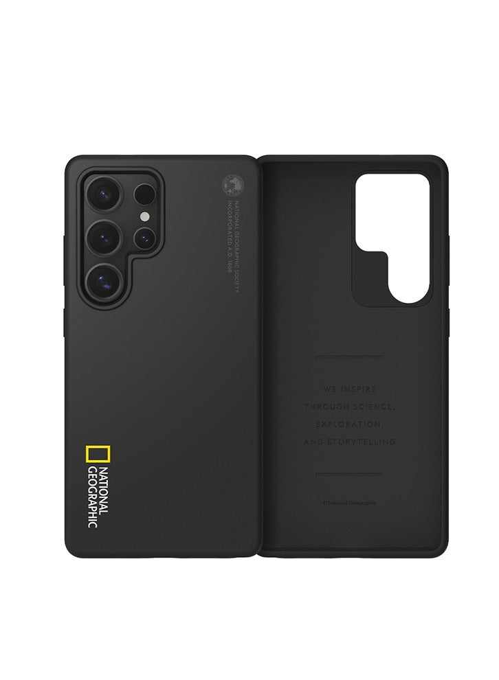NATIONAL GEOGRAPHIC حافظة سيليكون من ناشيونال جيوغرافيك V2 لجالاكسي S25 ألترا - أسود - Image 1