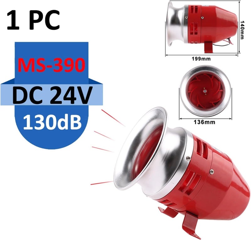 MS-190/290/390 جهد مستمر (DC) 12V، 24V؛ جهد متردد (AC) 220V، 110V؛ محرك معدني صغير أحمر؛ جهاز إنذار صناعي يصدر صوتًا للحماية من السرقة؛ شدة الصوت: 130 ديسيبل (dB). - Image 2