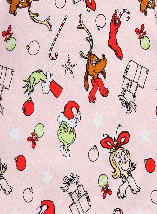 Dr. Seuss Grinch Baby Girls Christmas Sweatshirt and Flared Legging Pants Set for Infants - Image 5
