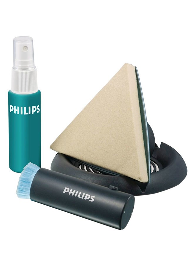 3-Piece Screen Cleaning Kit Set Black/Blue/Beige