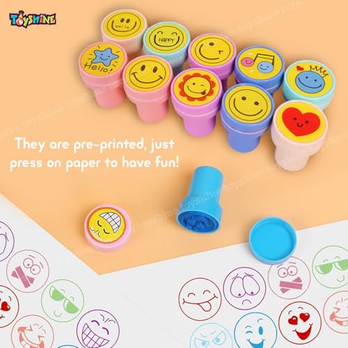 Toyshine 30 pcs Emoji Stamps for Children Self-Inking Stamp for Party Gifts for Children Thank You Party Gift for Boys Girls - Image 5