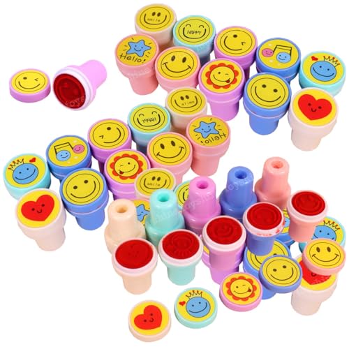 Toyshine 30 pcs Emoji Stamps for Children Self-Inking Stamp for Party Gifts for Children Thank You Party Gift for Boys Girls - Image 1