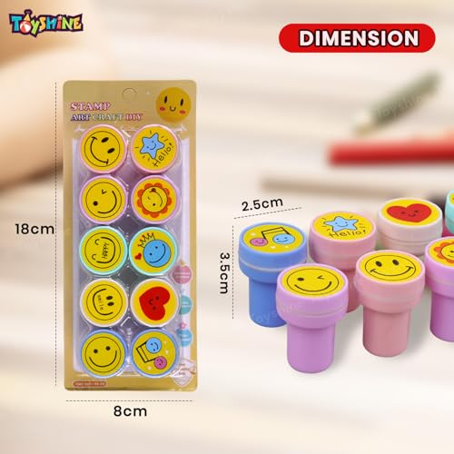 Toyshine 30 pcs Emoji Stamps for Children Self-Inking Stamp for Party Gifts for Children Thank You Party Gift for Boys Girls - Image 2