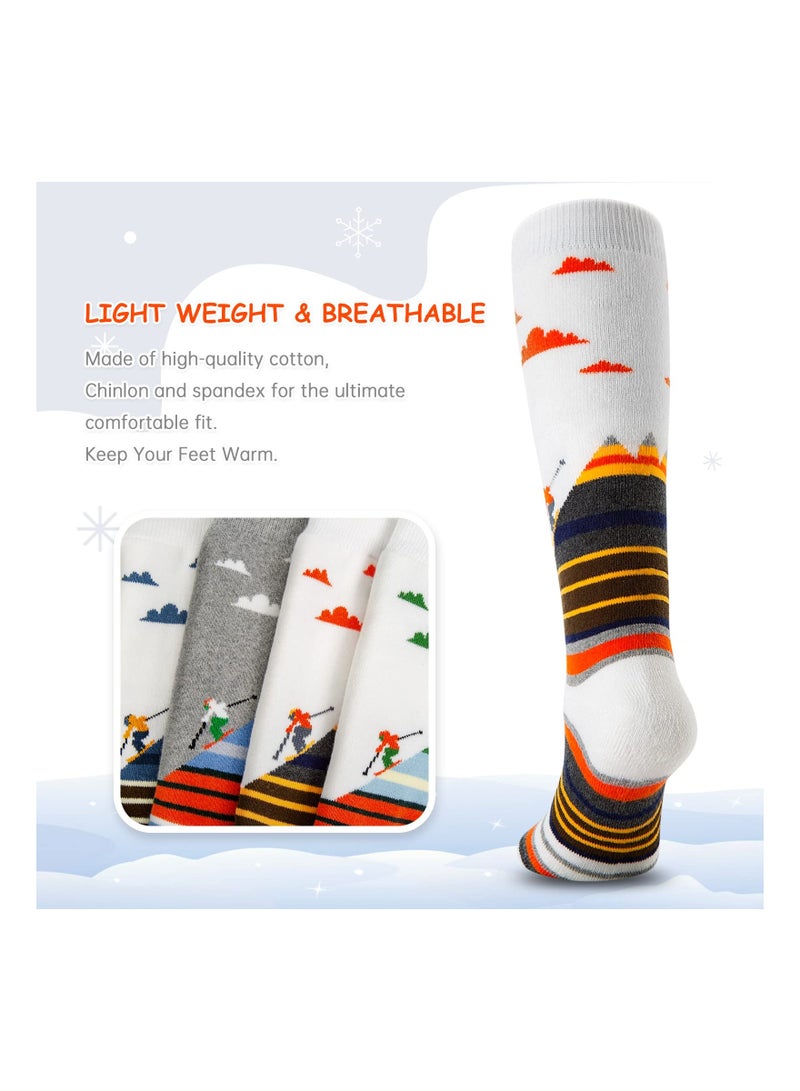 SYOSI Ski Socks Kids Winter Warm Socks, 2 pair Skiing Snowboard Skating Socks for Boys and Girls Toddler 2 Color  - Image 3