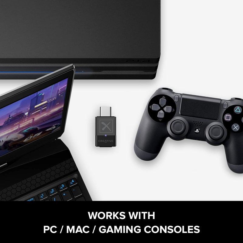 Creative BT-W5 Smart Bluetooth 5.3 Audio Transmitter with aptX Adaptive, High-Resolution 24-bit / 96 kHz Audio, Device-Switching Function, Works with PC/Mac/Gaming Consoles - Image 4