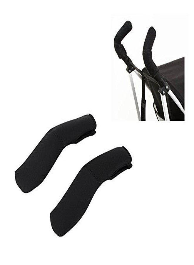 GLOGLOW 2Pcs/Pair Baby Stroller Armrest Cover, Removable Zipper Crossbar Elastic Protector Sleeve for Pushchair Pram, Black - Image 4