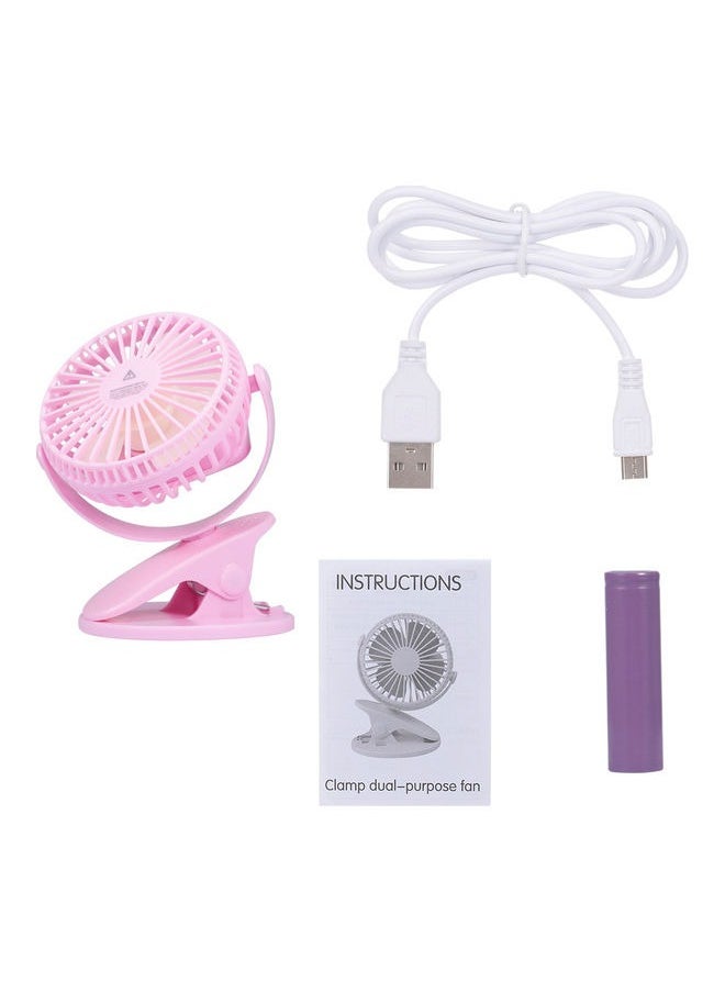 USB Rechargeable Cooler Fan With Clamp,Portable Mini Fan with clip, Desktop Fan Electric Fan Air Cooler Portable Fan for Home Student Dormitory and Office Fan，3 gears can be adjusted and 360 rotation