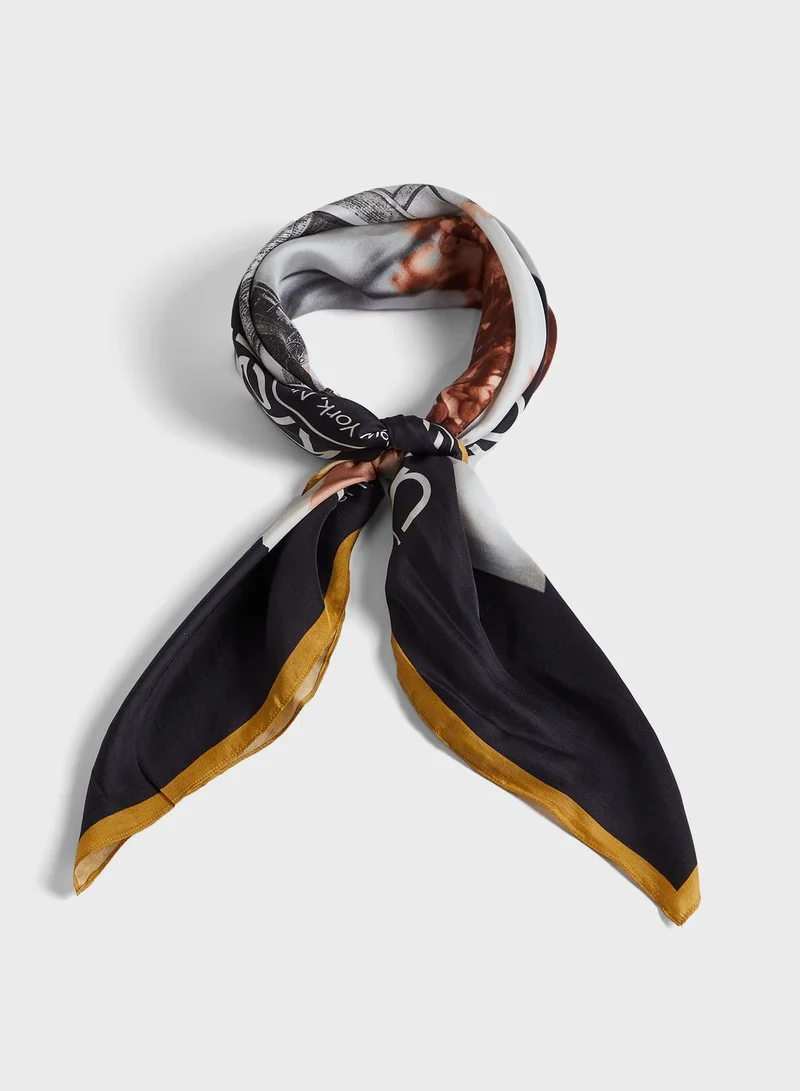 CALVIN KLEIN Seasonal Silk Scarf 90X90