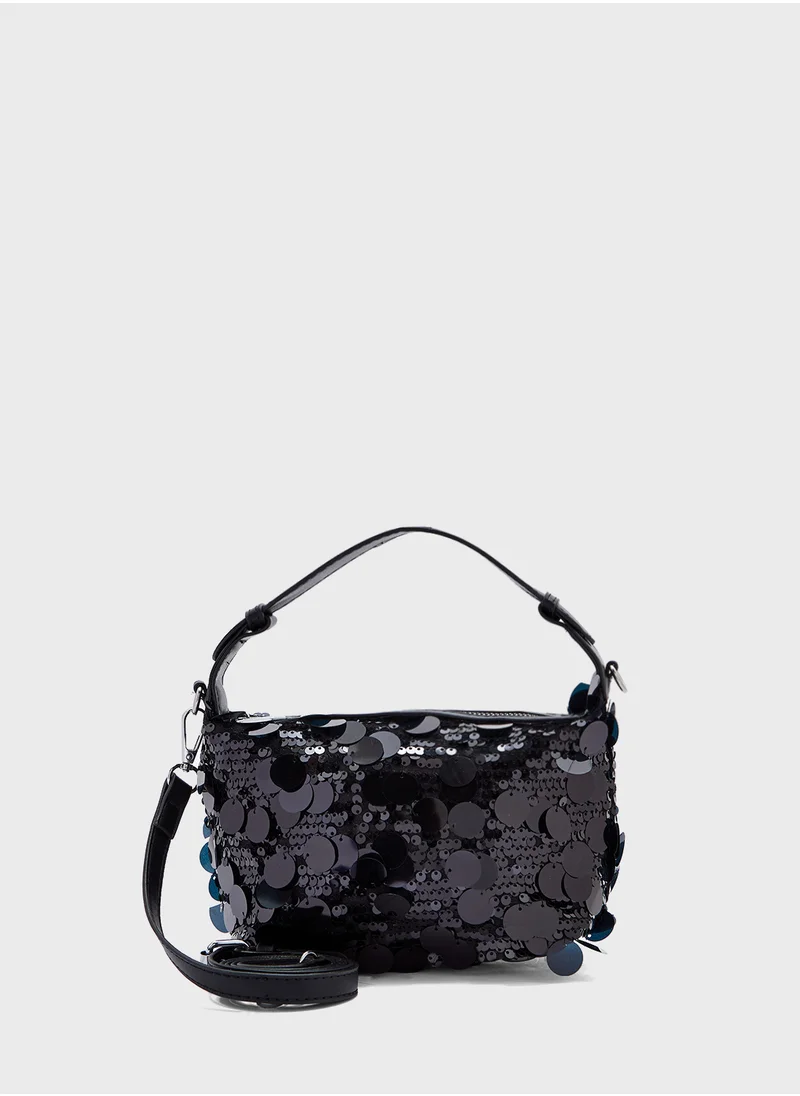 جينجر بوتيك Sequined Satchel Bag