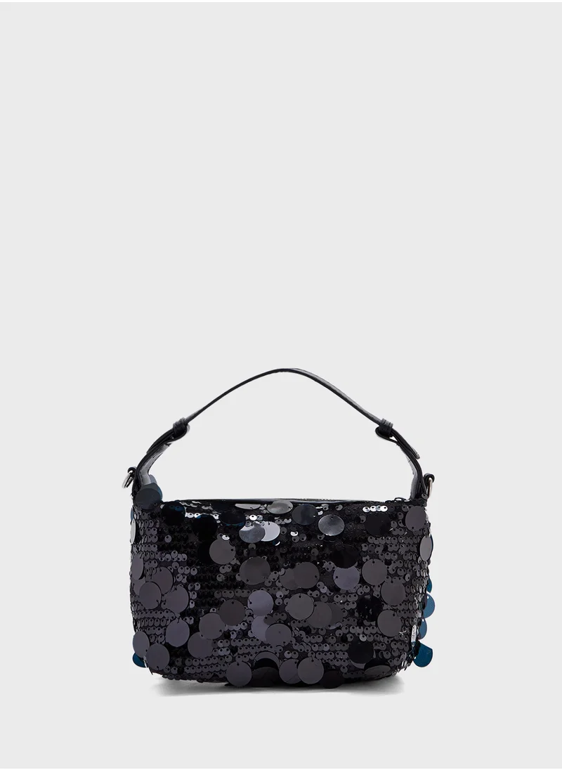 جينجر بوتيك Sequined Satchel Bag