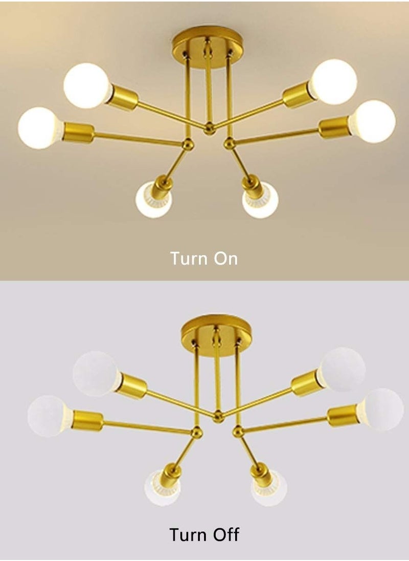 MIXDE Semi Flush Mount Ceiling Chandelier 6-Lights  - Image 4