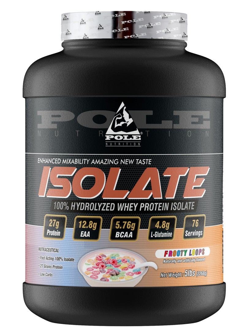 POLE NUTRITION 100% Hydrolyzed Whey Protein Isolate 5 lbs - Frooty Loops - Image 1