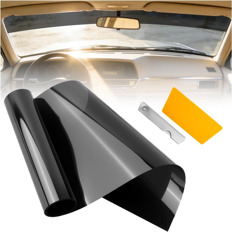 Turcee 59x8 Car Window Tint Film Kit,5% VLT Windshield/Window Tint Car for SUV,Truck for Driving & Sun Glare Protection,Universal Windshield/Windows Tints for Cars with Knife/Scraper - Image 1