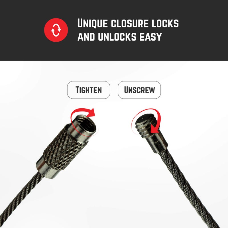 Silipac Large Key Ring Wire Stainless Steel Keychain Car Cable Keyring Loop Luggage Tag Hinge Keepers Binding Carabiner Big Locking - Image 4