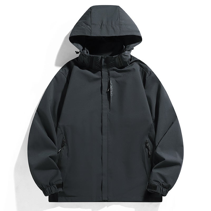 2024 Explosions Outdoor Workwear Jacket Jacket Mens Rush Clothing Sports Tide Brand Windproof Waterproof Mountain Climbing Travel Rush Black - Image 2