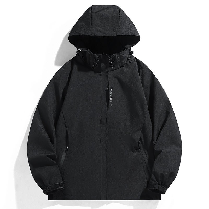 2024 Explosions Outdoor Workwear Jacket Jacket Mens Rush Clothing Sports Tide Brand Windproof Waterproof Mountain Climbing Travel Rush Black - Image 5