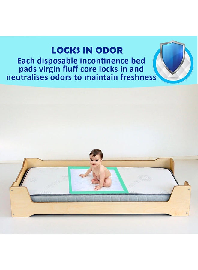 Cute 'n' Cuddle Pack Of 270 Disposable Soft Ultra Absorbent Waterproof Diaper Mess-Free Changing Mat Liners Baby Changing Mat Cover Bed Pads, Green, 60 CM X 90 CM - Image 4