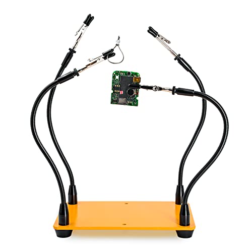 KOTTO Helping Hands Soldering, Third Hand Soldering Tool PCB Holder Four Arms Helping Hands Crafts Jewelry Hobby Workshop Helping Station Non-Slip Steel Weighted Base - Image 1