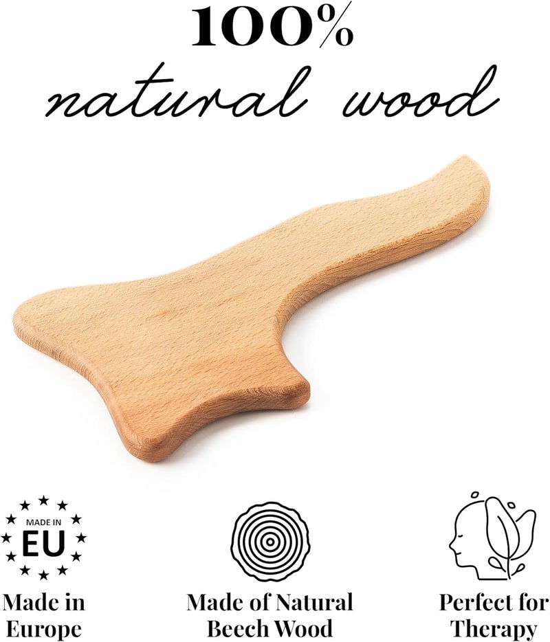 tuuli Accessories  Gua Sha Lymphatic Drainage Massager MultiFunctional Lymphatic Massager Paddle for Arms Legs Back and More Wooden Anti Cellulite Massager for Skin Health - Image 3