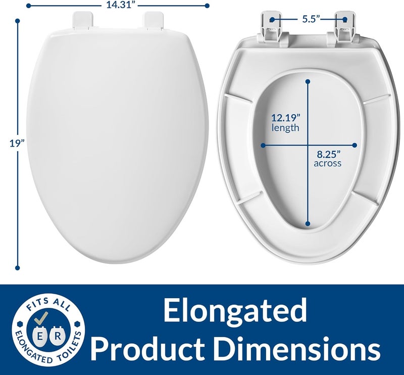 Mayfair 180slow-000 Elongated Plastic Toilet Seat With Whisper Close, White - Image 3