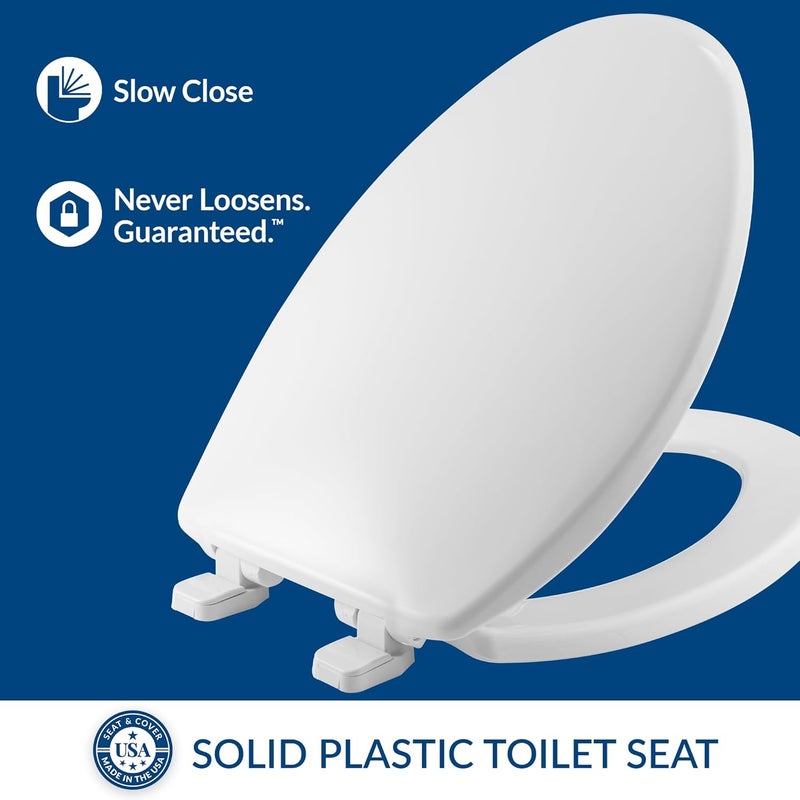 Mayfair 180slow-000 Elongated Plastic Toilet Seat With Whisper Close, White - Image 2