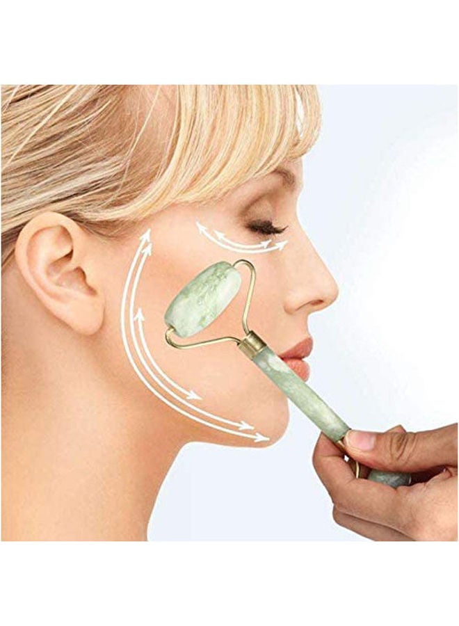 إسكدنيا أداة تدليك الوجه ببكرات مصنوعة من حجر اليشم الطبيعي لتدليك البشرة وإضفاء جمال طبيعي عليها متعدد الألوان - Image 2