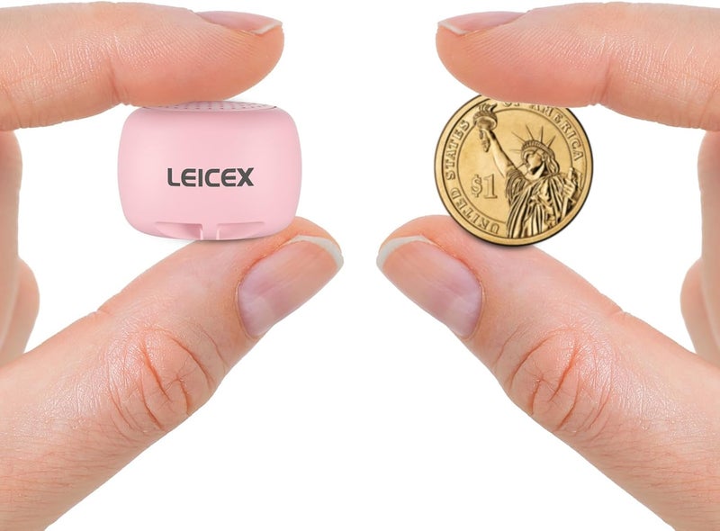 LEICEX Mini Portable Bluetooth Speaker, Small Wireless Speaker with Pocket Design, Water Resistant, Mini Speaker Shower, Travel, Bedroom, Bicycle (Pink) - Image 1