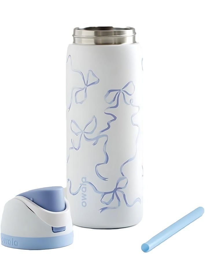 Owala FreeSip Double Insulated Stainless Steel Sports Water Bottle | With Straw | BPA-Free | 1-Pack | 32 oz (Blue Tie) - Image 2