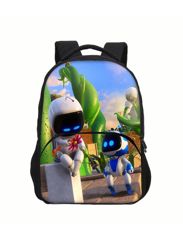 General - New Universe Robot Backpack Astro Bot Printed Primary and Secondary School Students 40cm Sticker Bag School Bag Suitable for Children aged 5 to 13 School Bag Backpack - Image 1