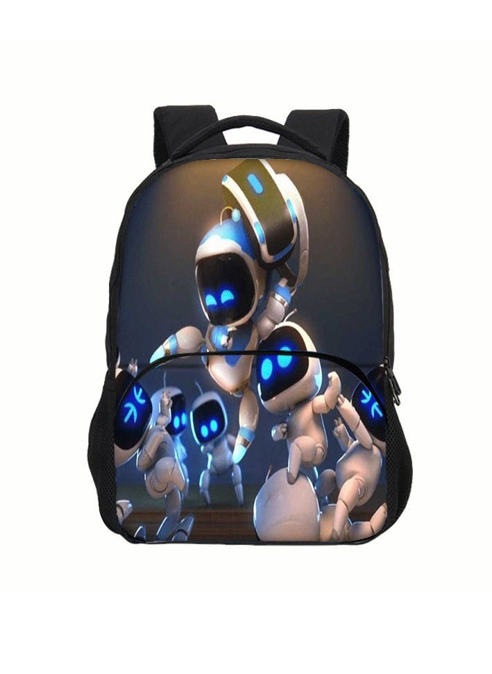 General - New Universe Robot Backpack Astro Bot Printed Primary and Secondary School Students 40cm Sticker Bag School Bag Suitable for Children aged 5 to 13 School Bag Backpack - Image 1