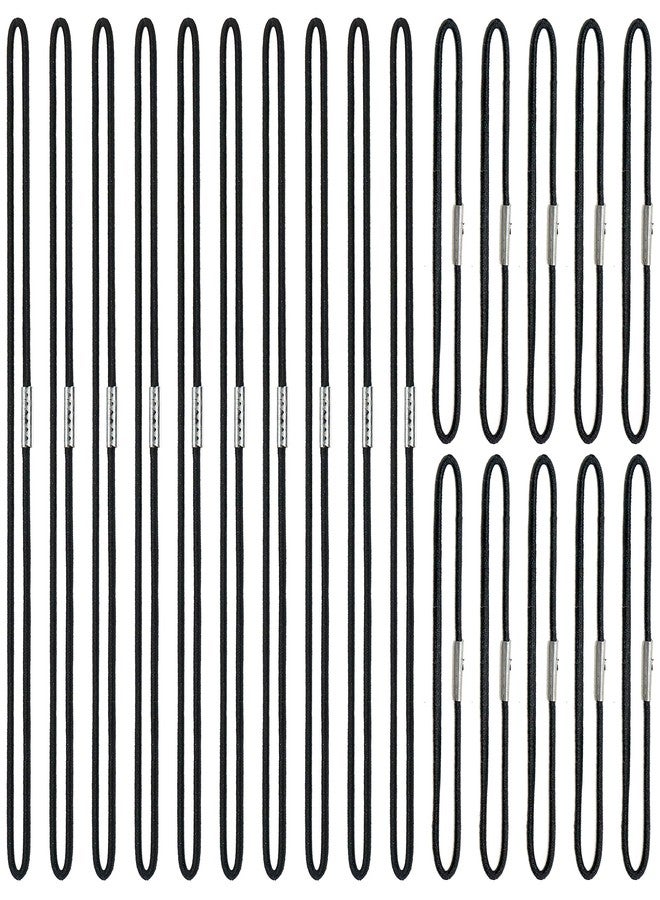 IFAMIO 20 Pcs 2 Sizes Elastic Bands for Notebook Stretchy Closure Loop for Travel Journals Black Ties Bookmark for Daily Planner Refills - Image 1
