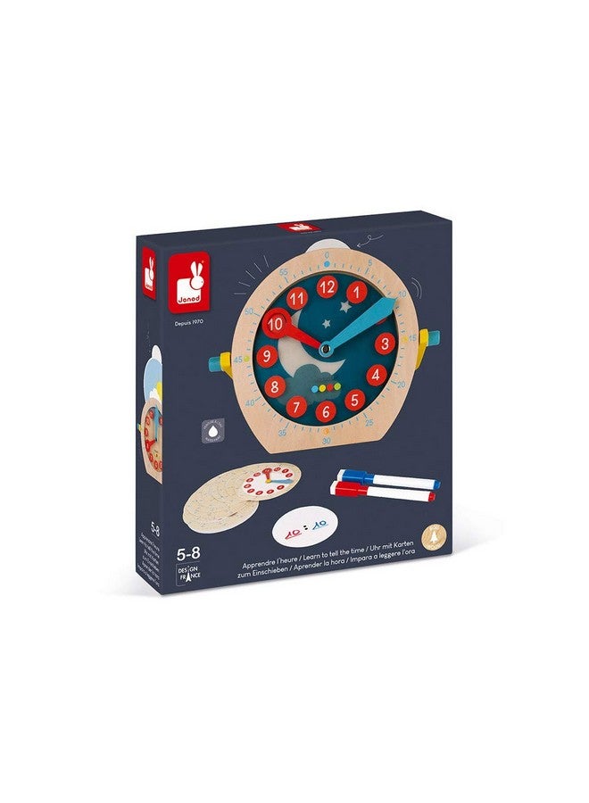 Janod Learn to Tell Time - Wooden Educational Teaching Clock - Ages 5+ - J05076 - Image 4