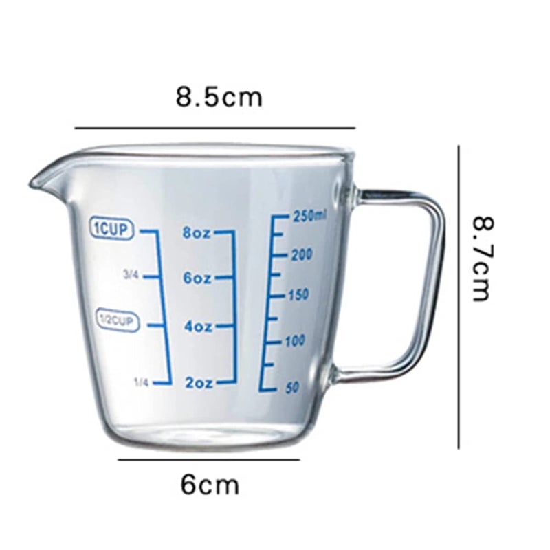 TKUS 250ml 500ml Heat-resisting Glass Measuring Cup Milk Scale Microwave Measure Jug - Image 5