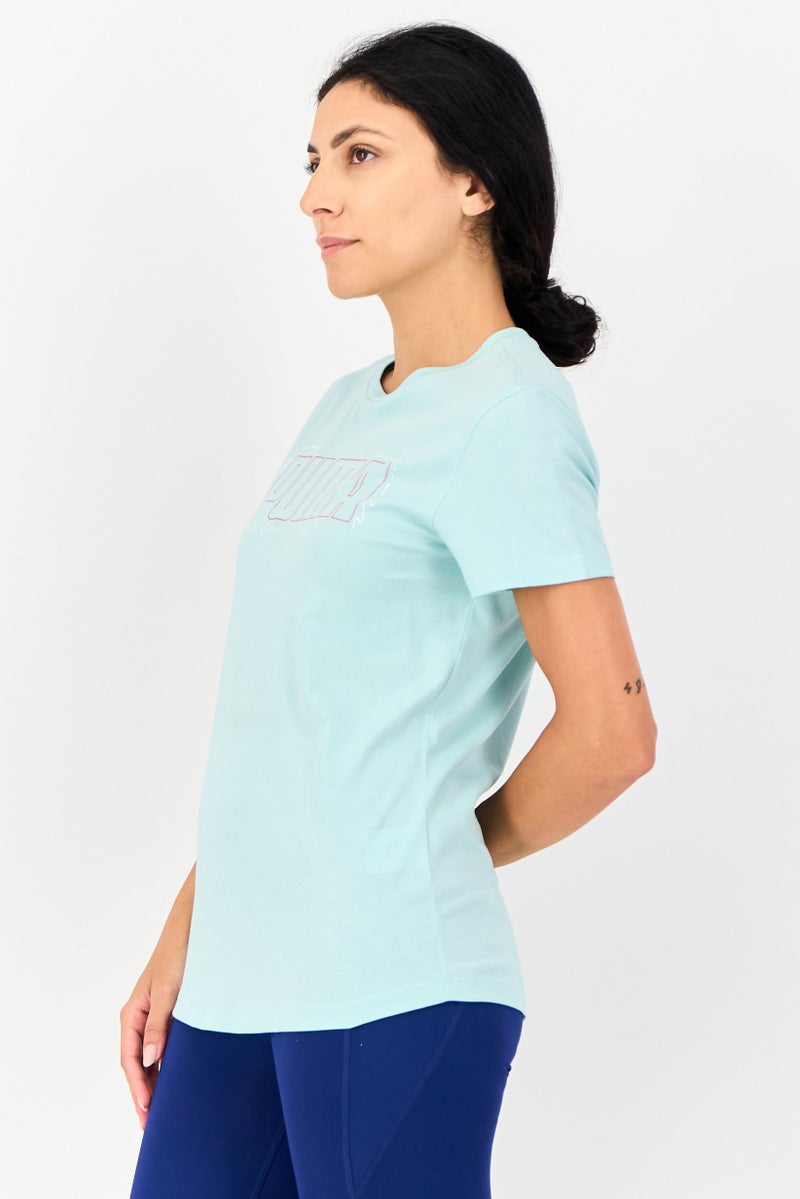PUMA Women Regular Fit Short Sleeves Outdoor T-Shirt, Light Blue - Image 2