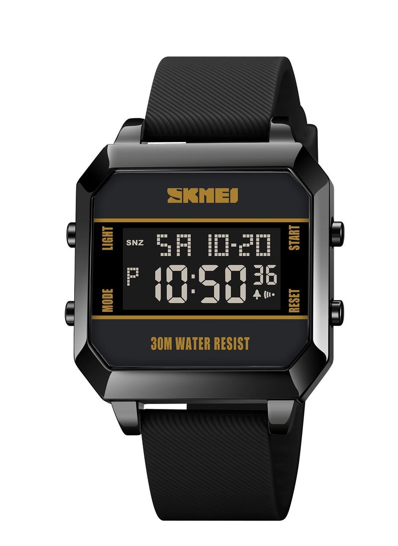 SKMEI - Watches for Men Fashion Sport Water Resistant Silicone Digital Watch Black 1848 - Image 1