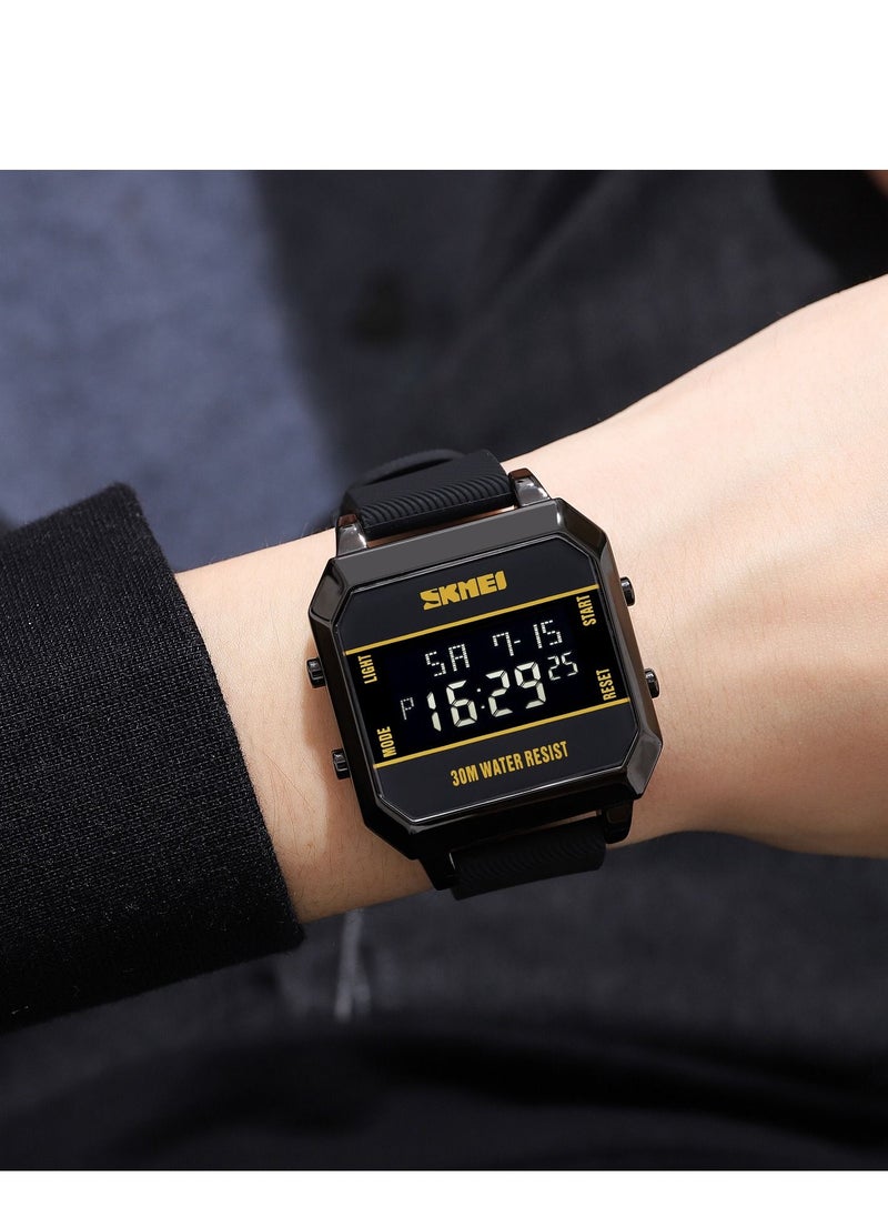 SKMEI - Watches for Men Fashion Sport Water Resistant Silicone Digital Watch Black 1848 - Image 1