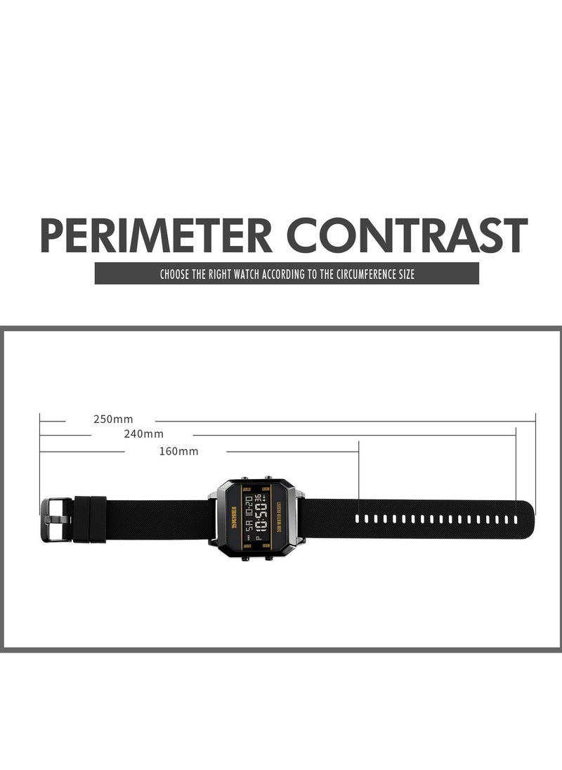 SKMEI - Watches for Men Fashion Sport Water Resistant Silicone Digital Watch Black 1848 - Image 1