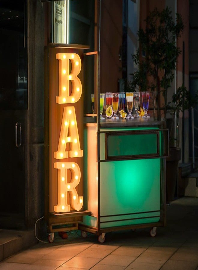 GPUSFAK BAR Marquee Light Up Letters - LED Letter Number Light Sign Decoration for Birthday Home Table Decor White - Image 3