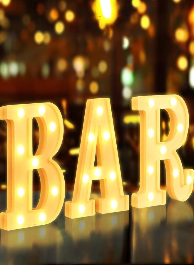 GPUSFAK BAR Marquee Light Up Letters - LED Letter Number Light Sign Decoration for Birthday Home Table Decor White - Image 2