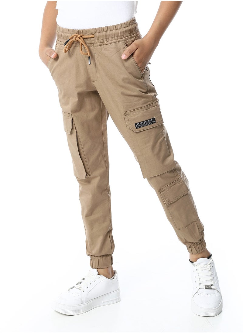 Andora Elastic Waist Boys Cargo Pants_Dark Beige  - Image 2