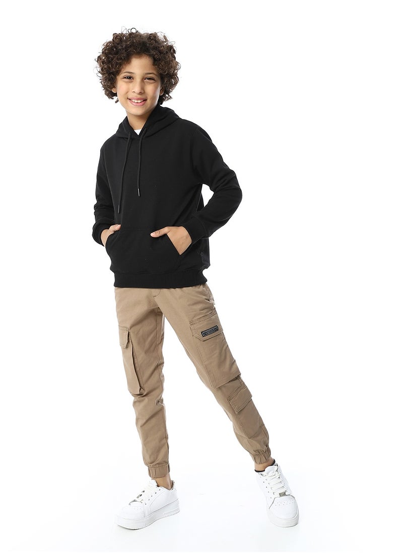 Andora Elastic Waist Boys Cargo Pants_Dark Beige  - Image 5