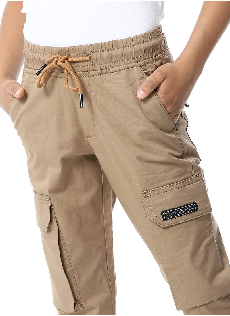 Andora Elastic Waist Boys Cargo Pants_Dark Beige  - Image 4