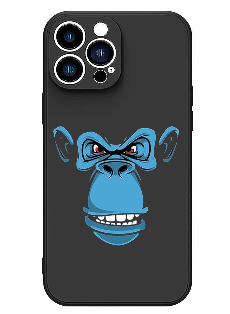 Theodor Protective Slim Fit Case Liquid Silicone Cover with Full Body Protection Anti-Scratch Shockproof Case For iPhone 13 Pro Max Black  - Blue Turtle - Image 1