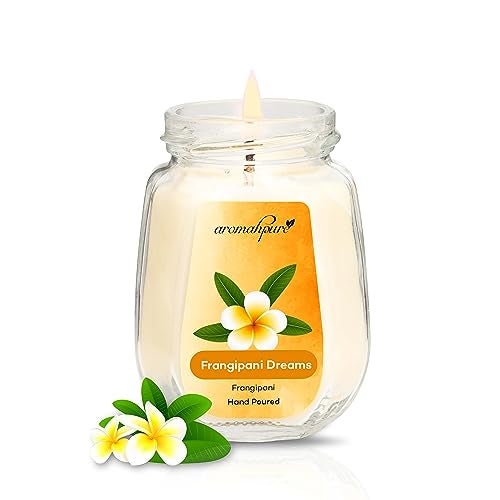 Aromahpure Scented Candle (42 hrs) (100% Soy Wax)- Handcrafted | Smoke-Free | Frangipani Dreams- Frangipani Fragrance Candles for Home & Gift Sets, IFRA Certified - Image 1