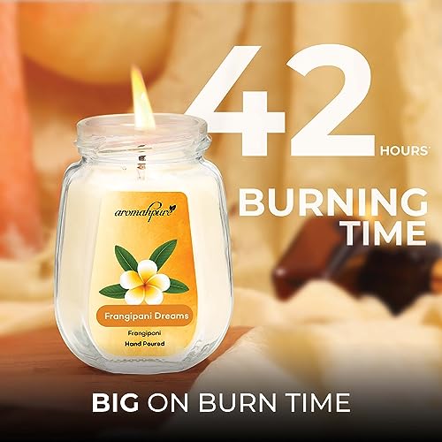 Aromahpure Scented Candle (42 hrs) (100% Soy Wax)- Handcrafted | Smoke-Free | Frangipani Dreams- Frangipani Fragrance Candles for Home & Gift Sets, IFRA Certified - Image 5