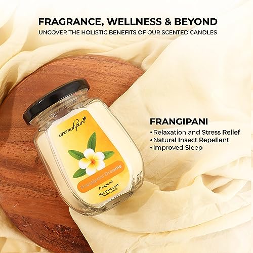 Aromahpure Scented Candle (42 hrs) (100% Soy Wax)- Handcrafted | Smoke-Free | Frangipani Dreams- Frangipani Fragrance Candles for Home & Gift Sets, IFRA Certified - Image 4